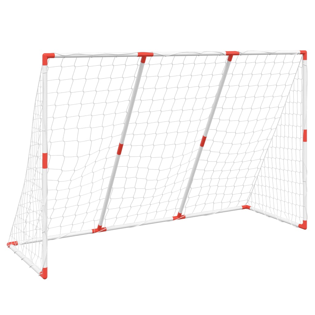 vidaXL But de football pour enfants avec ballons 2 en 1 blanc