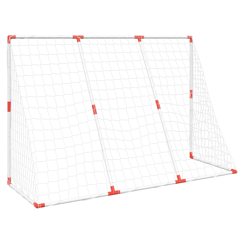 vidaXL But de football pour enfants avec ballons 2 en 1 blanc