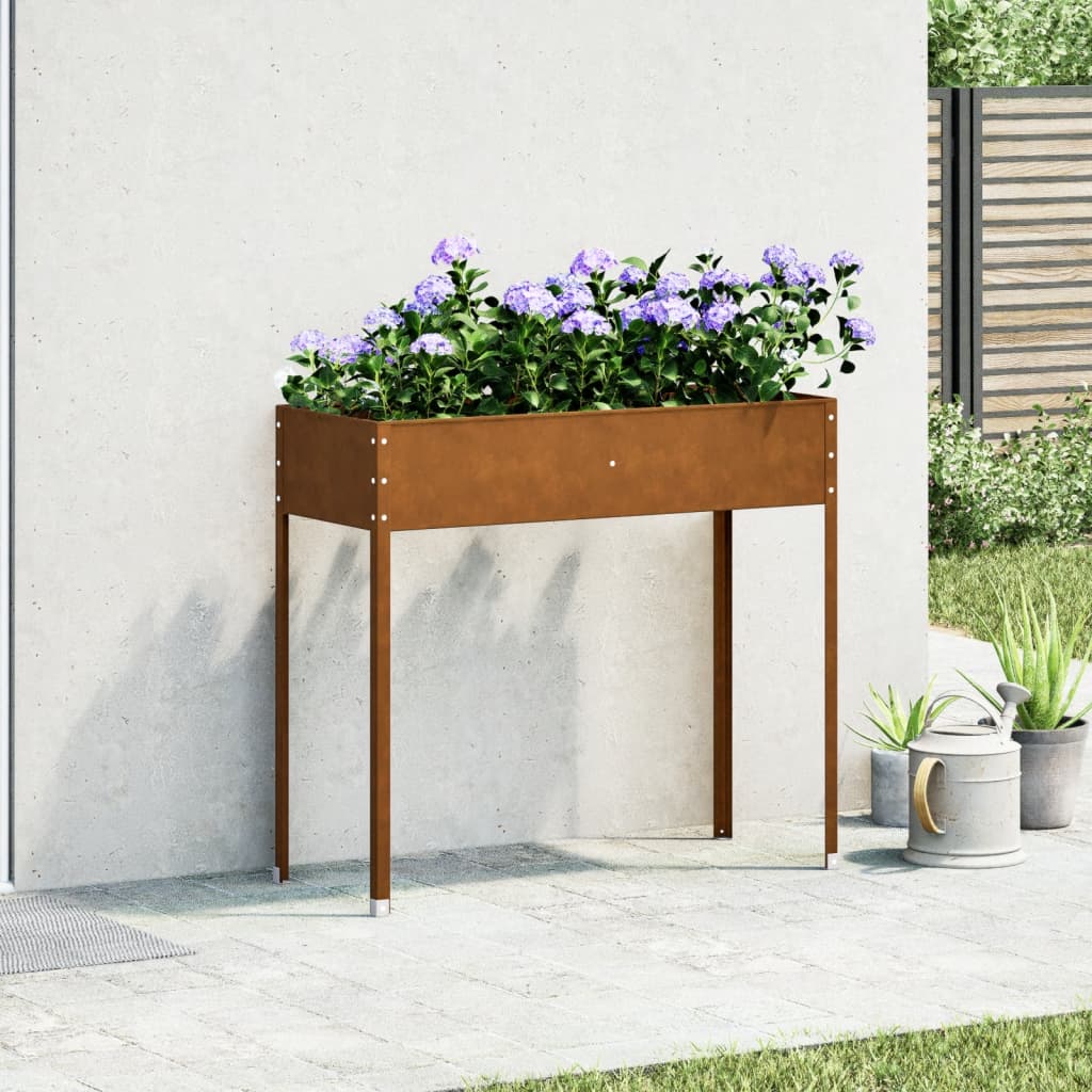 vidaXL Jardinière 100,5x40,5x90 cm acier résistant aux intempéries