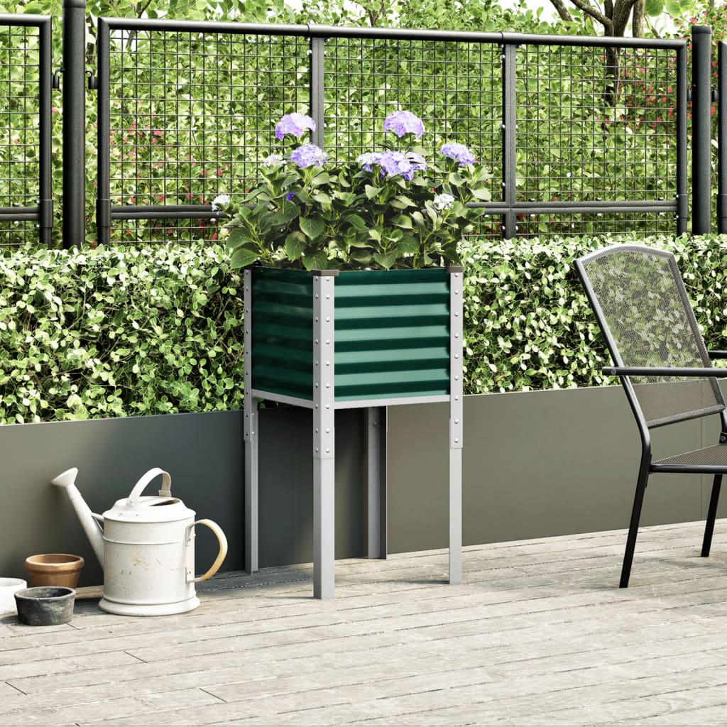 vidaXL Jardinière vert 45x45x88 cm acier