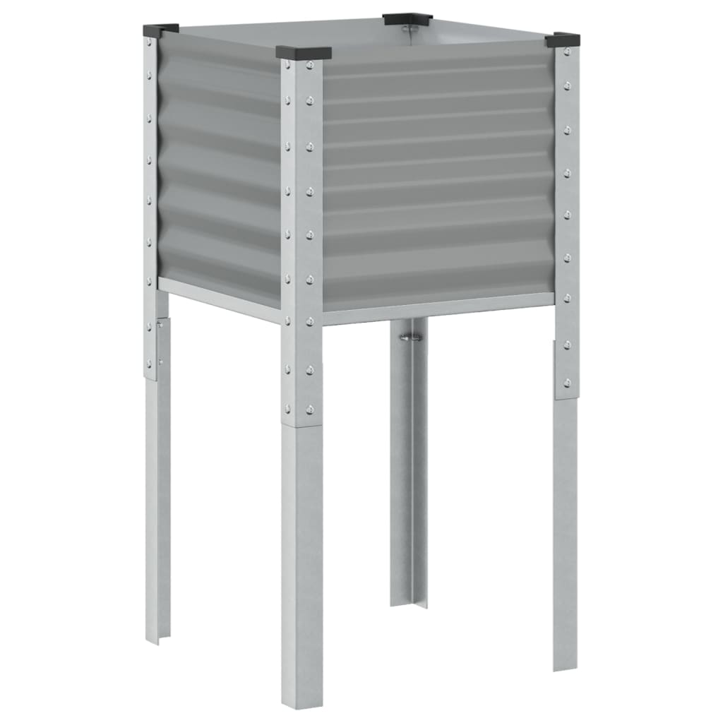 vidaXL Jardinière gris 45x45x88 cm acier