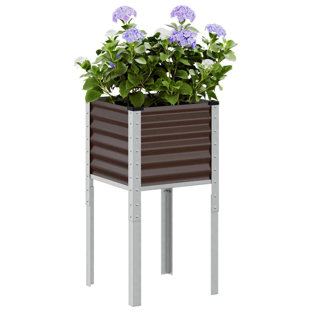 vidaXL Jardinière marron 45x45x88 cm acier