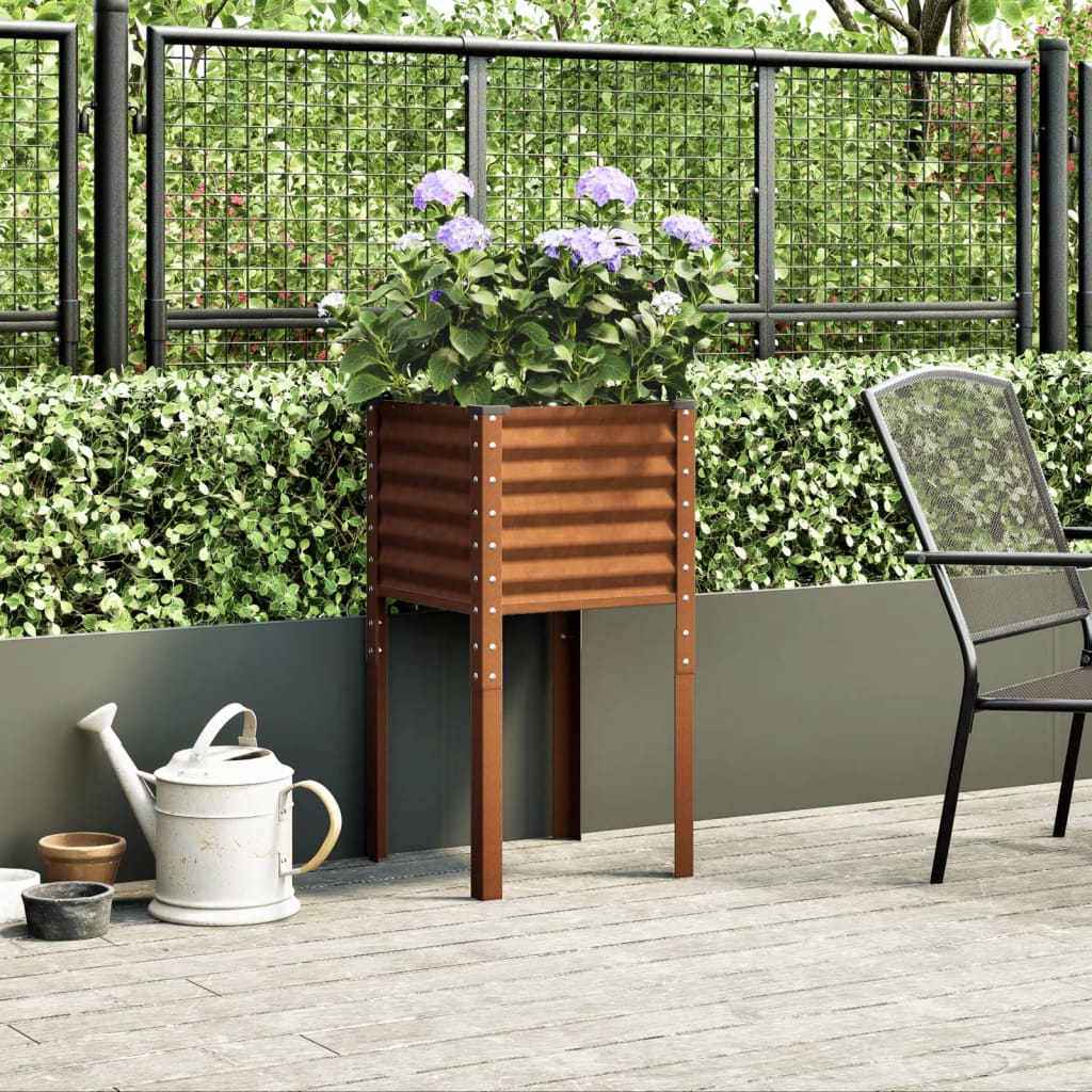 vidaXL Jardinière 45x45x88 cm acier résistant aux intempéries