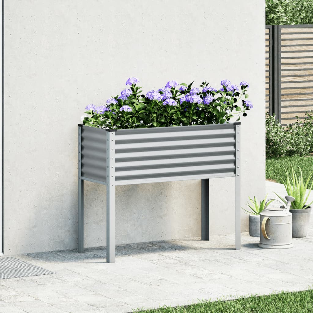 vidaXL Jardinière gris 100x41x90 cm acier