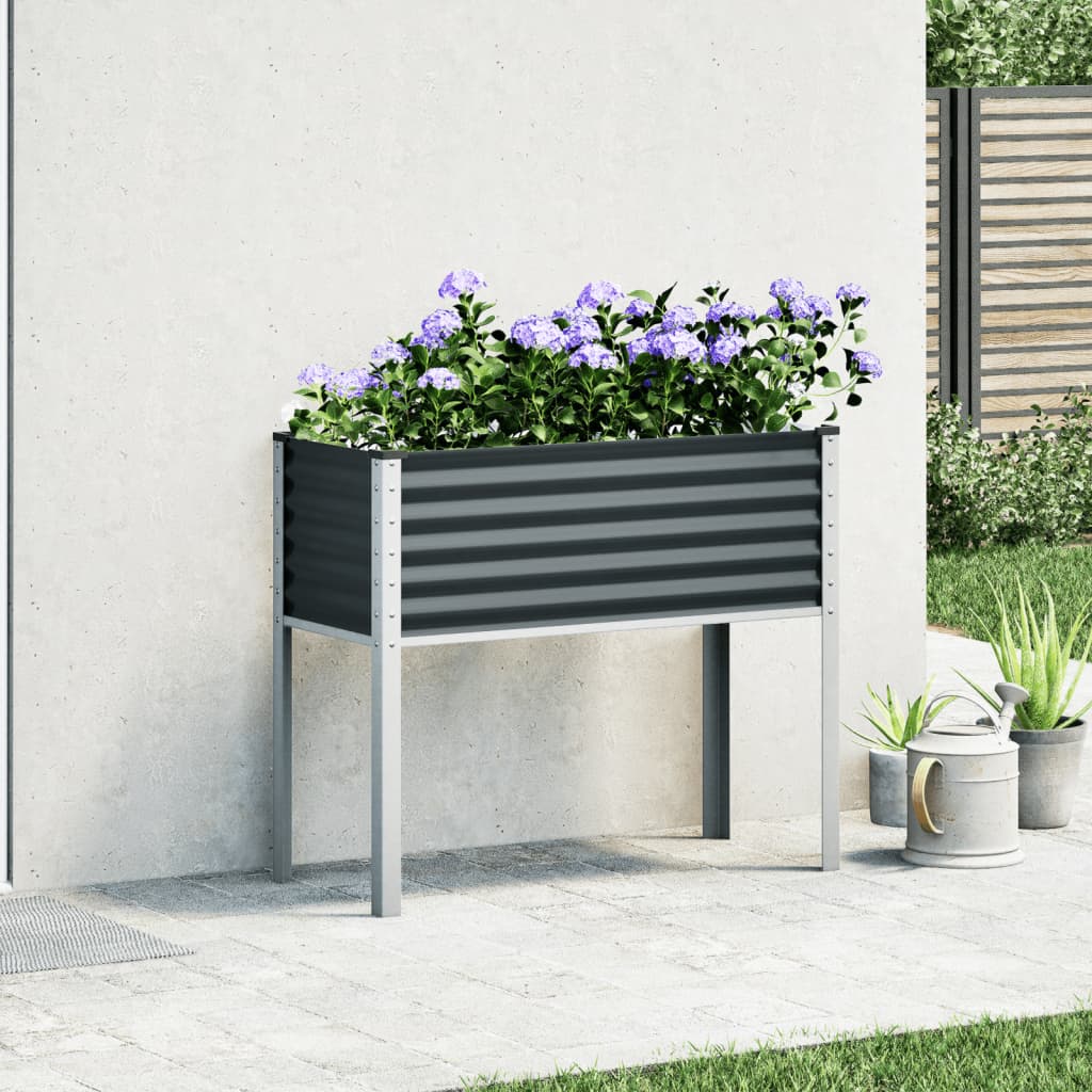 vidaXL Jardinière anthracite 100x41x90 cm acier