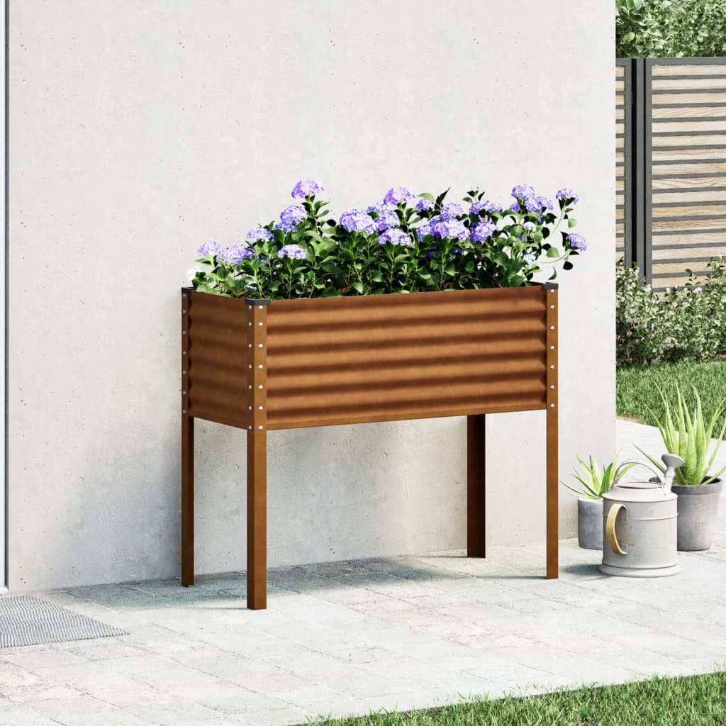 vidaXL Jardinière 100x41x90 cm acier résistant aux intempéries