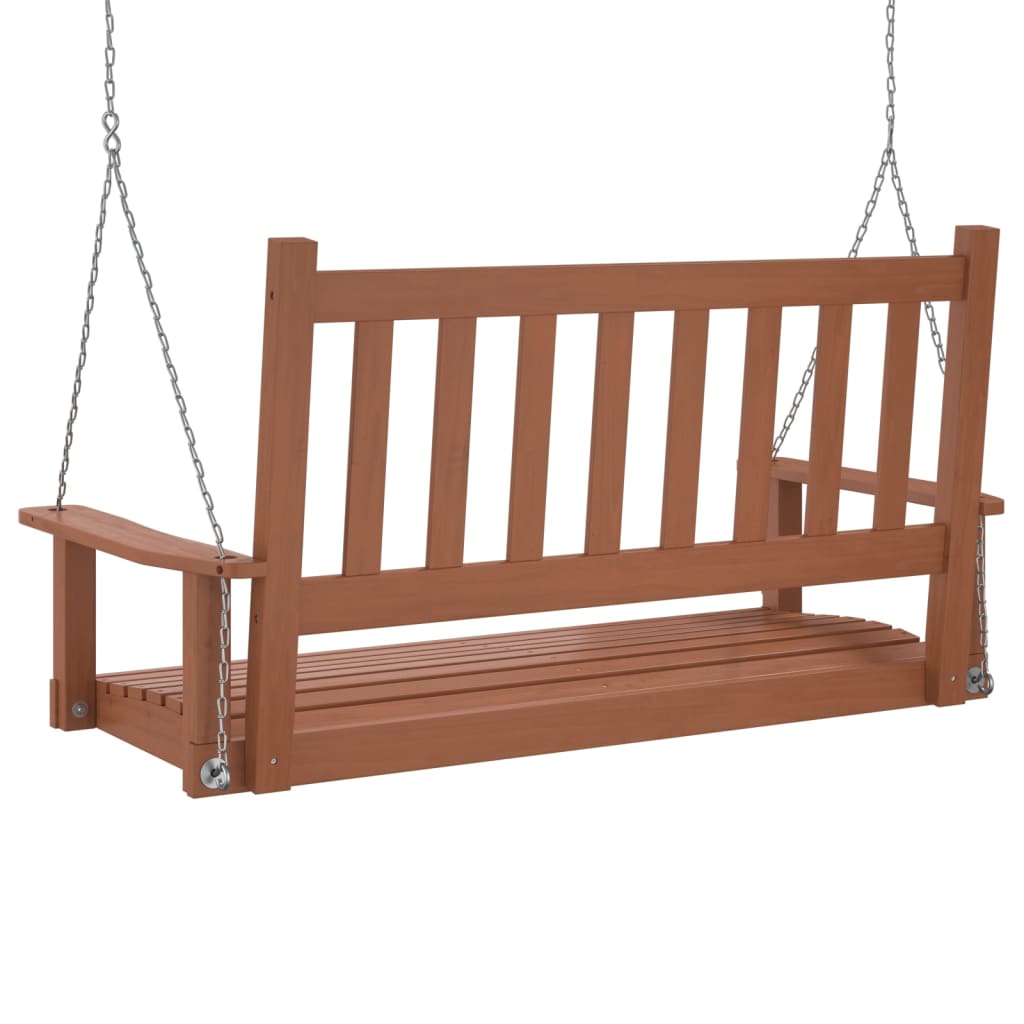 vidaXL Banc de balançoire de jardin chaînes en métal bois massif sapin