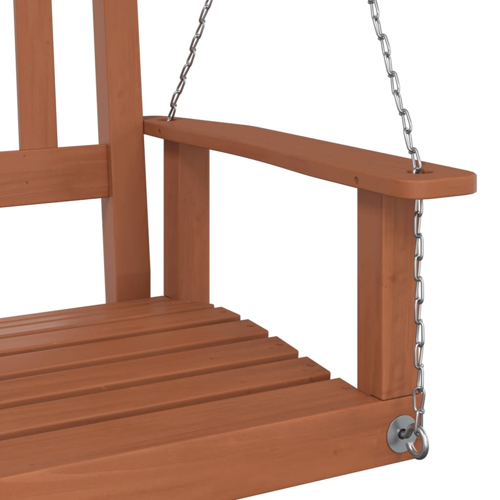 vidaXL Banc de balançoire de jardin chaînes en métal bois massif sapin