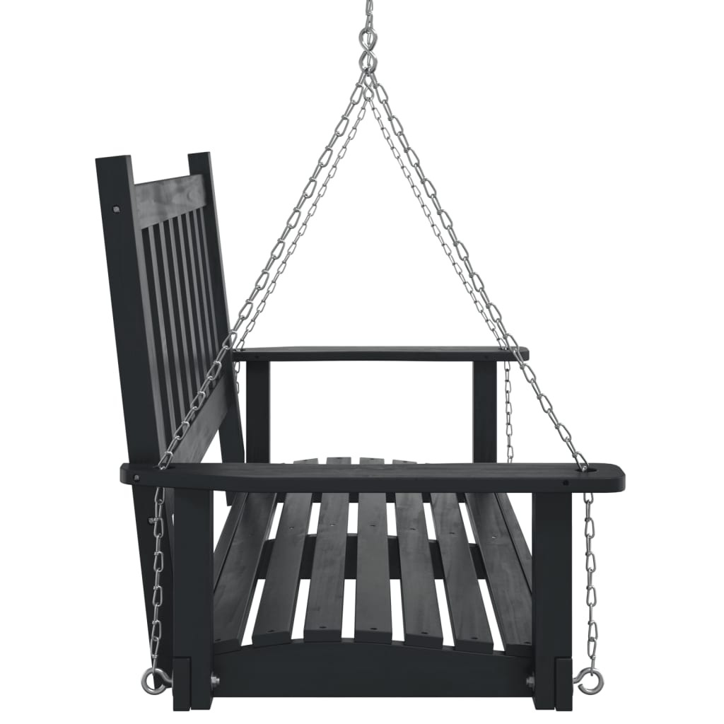 vidaXL Banc de balançoire de jardin chaînes en métal bois massif sapin