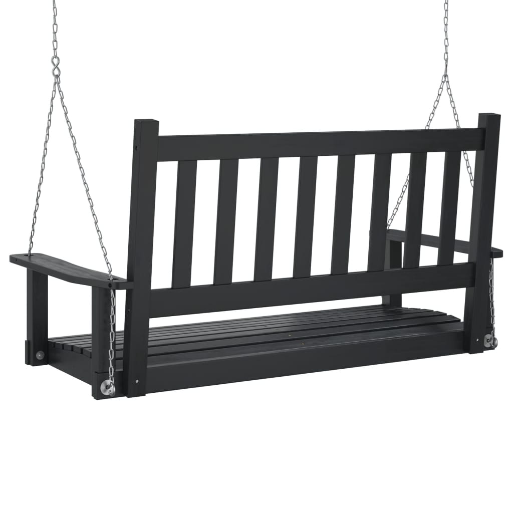 vidaXL Banc de balançoire de jardin chaînes en métal bois massif sapin