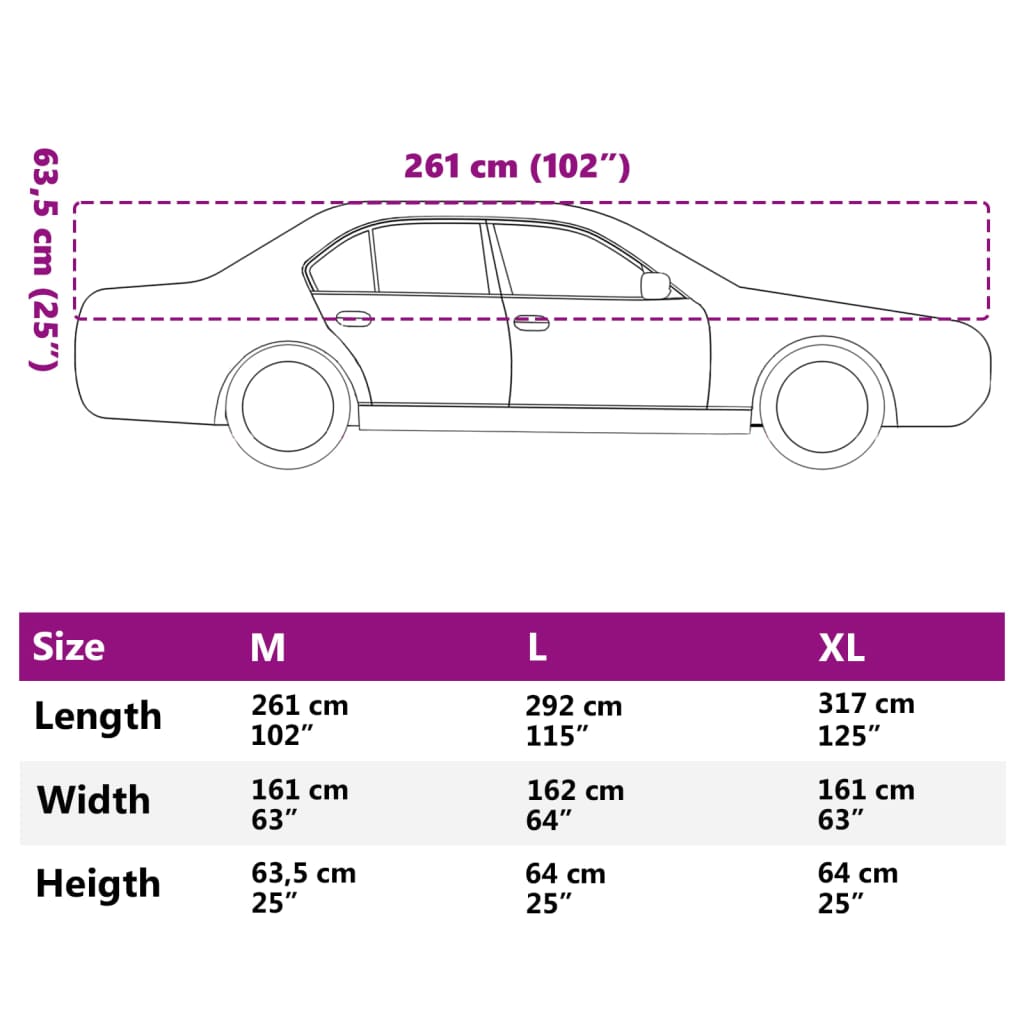 vidaXL Demi-housse de voiture avec crochets argenté M PEVA