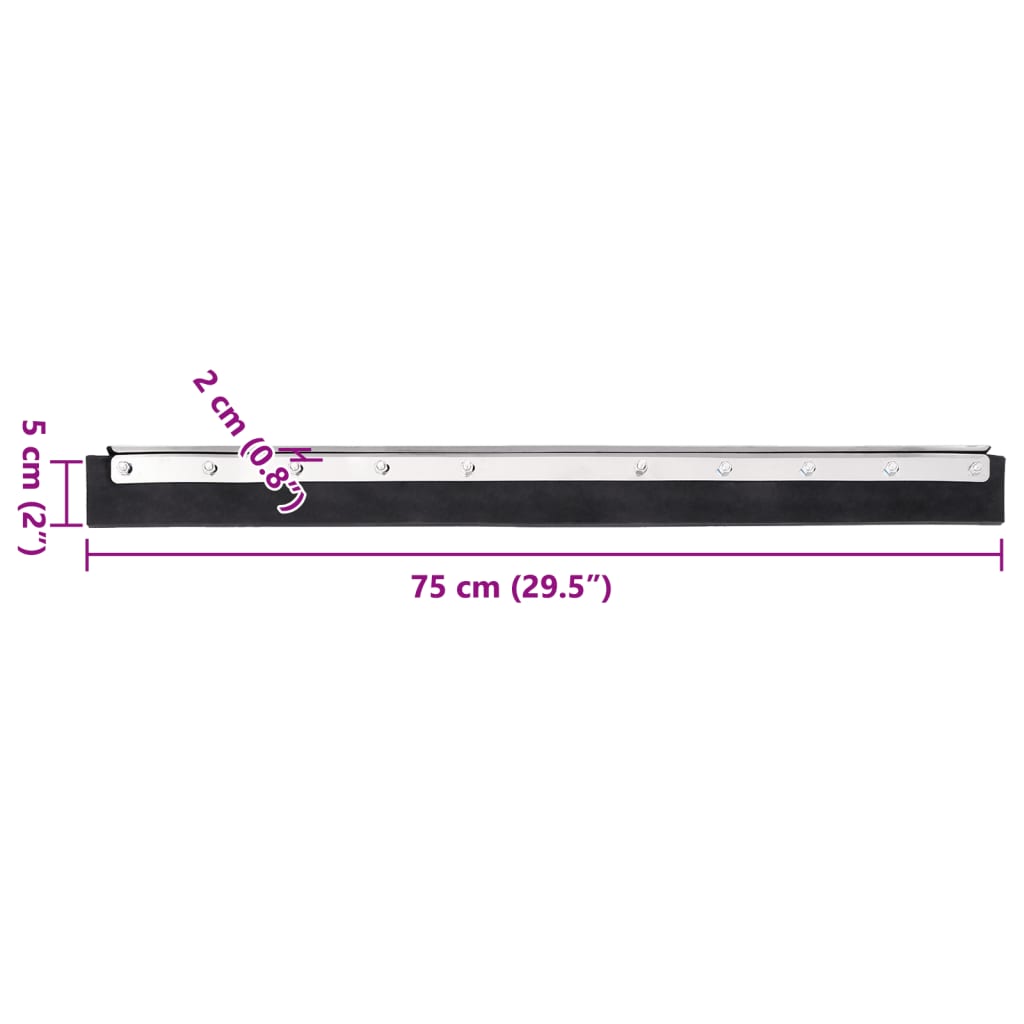 vidaXL Têtes de raclette de sol 5 pcs 75x2x5 cm acier et caoutchouc