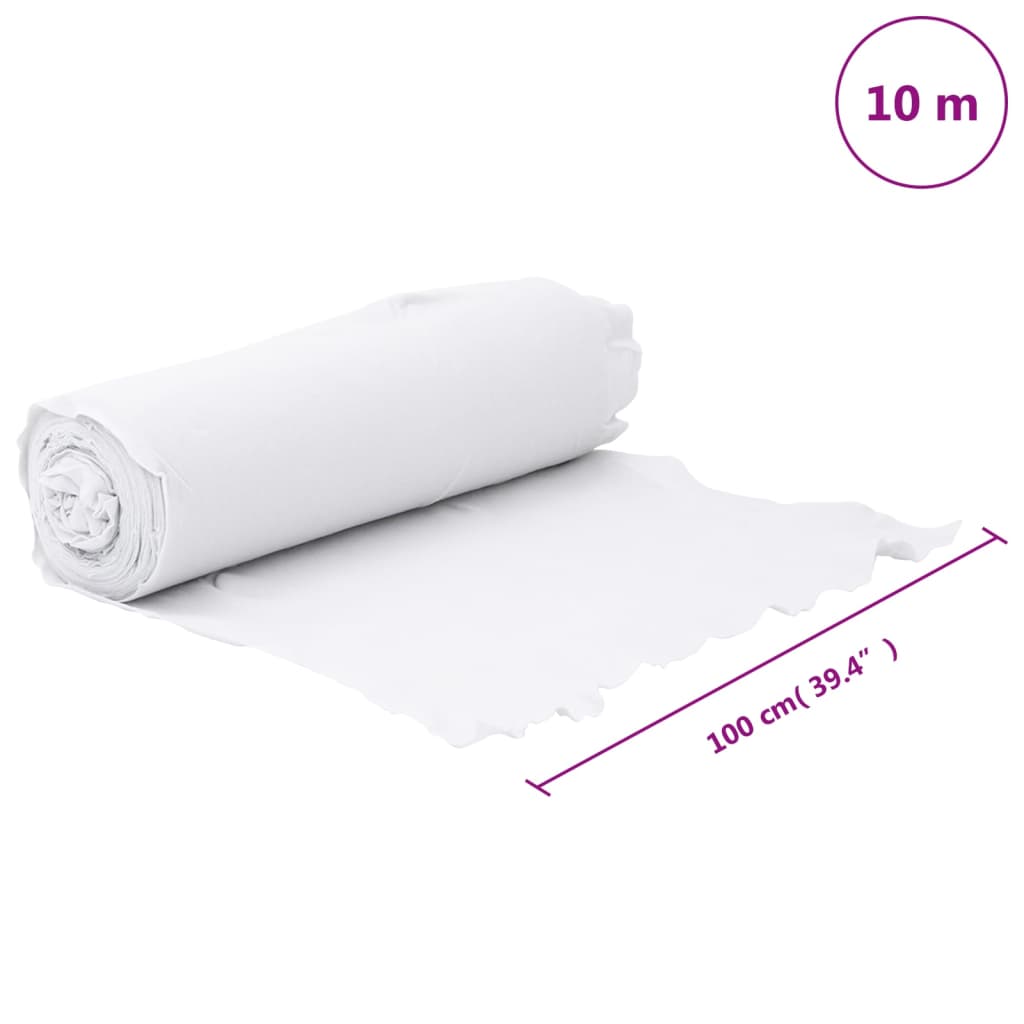 vidaXL Membrane géotextile blanc 1 x 10 m fibre de polyester