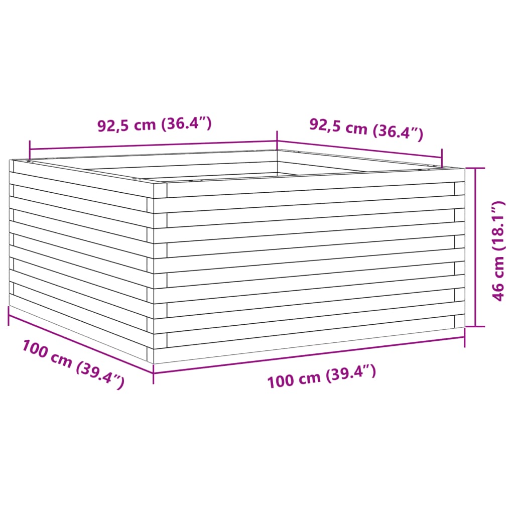 vidaXL Jardinière 100x100x46 cm bois massif de douglas