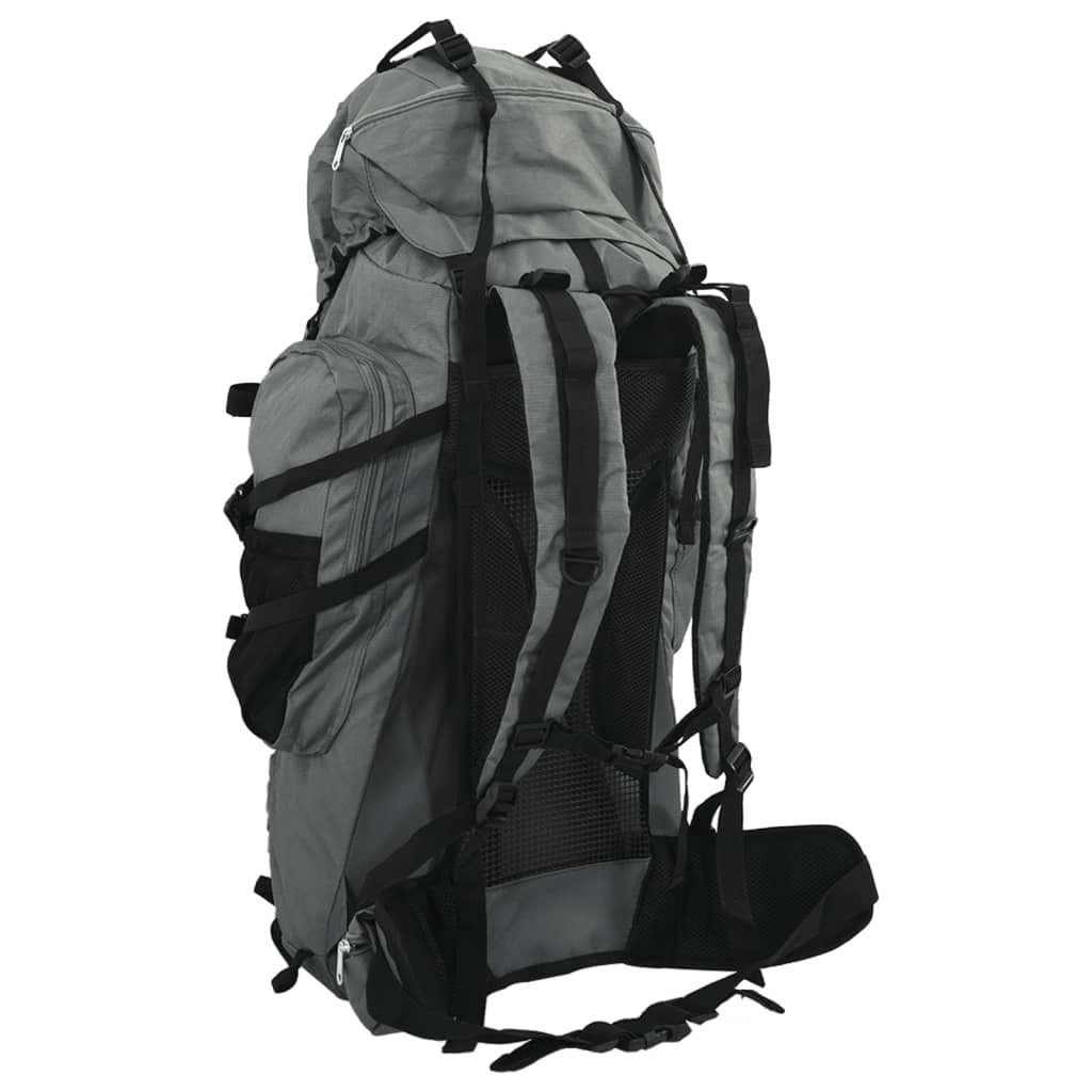 vidaXL Sac à dos de randonnée gris 100 L tissu oxford