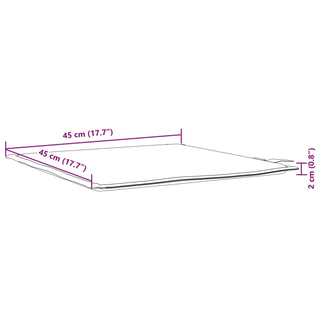vidaXL Coussins de siège de jardin lot de 2 crème 45x45x2 cm carré