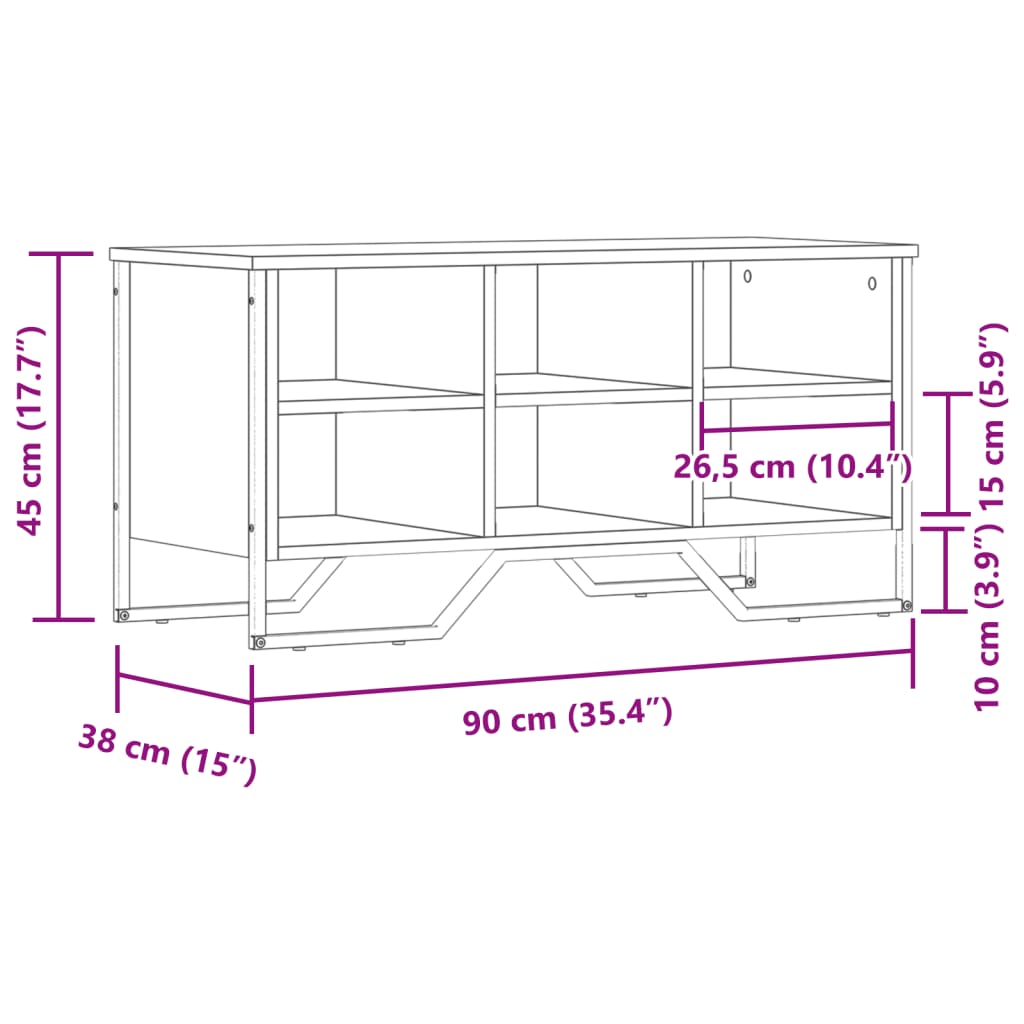 vidaXL Armoire à chaussures chêne marron 90x38x45,5 cm bois ingénierie