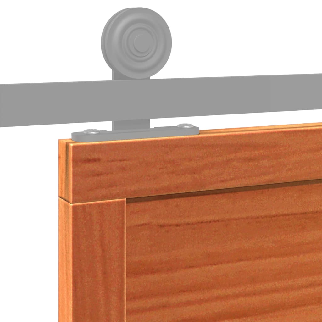 vidaXL Porte de grange marron cire 90x208 cm bois massif de pin