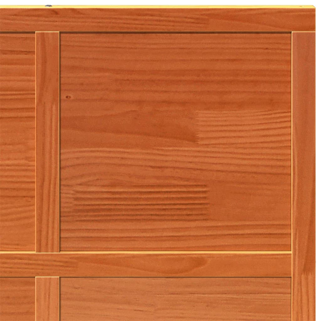 vidaXL Porte de grange marron cire 90x208 cm bois massif de pin