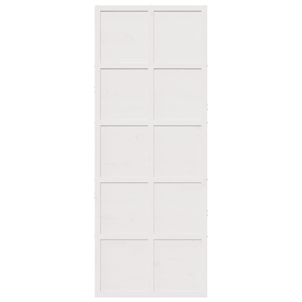 vidaXL Porte de grange blanc 80x208 cm bois massif de pin