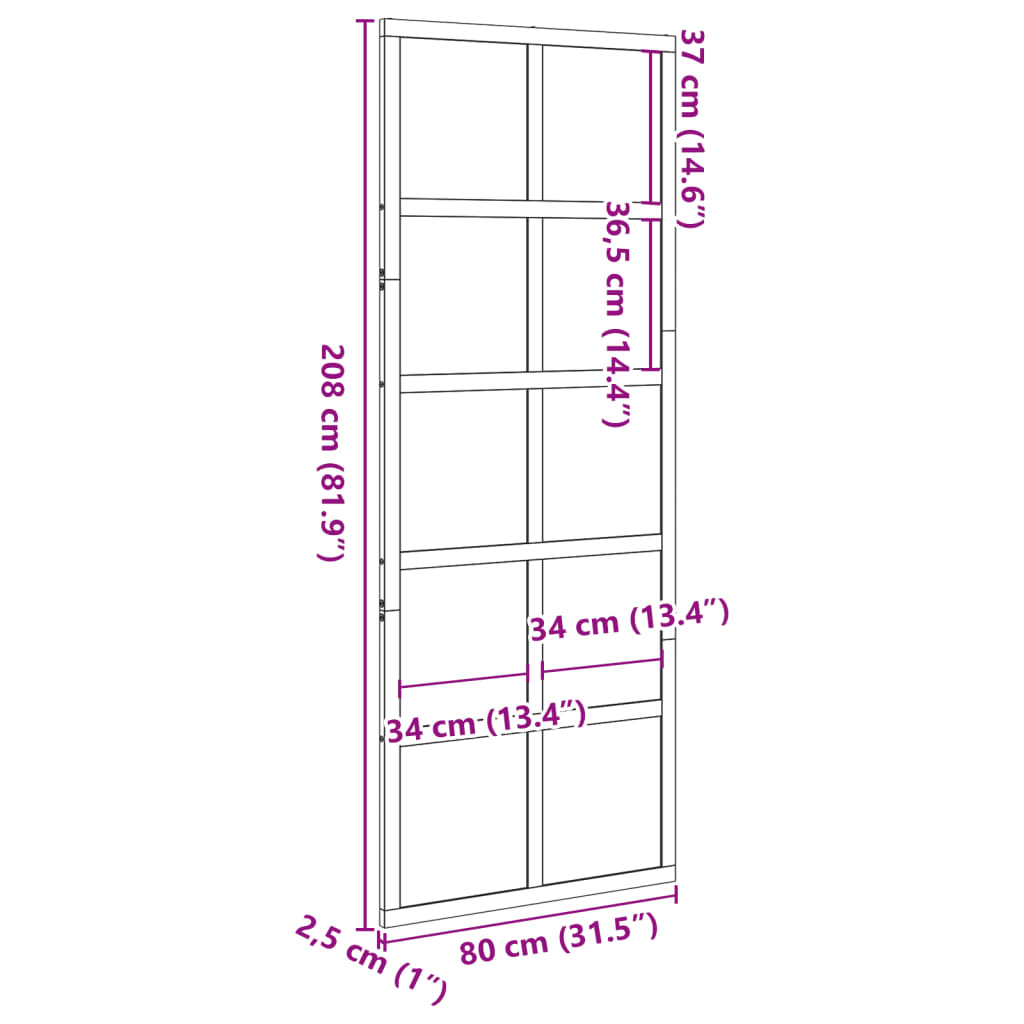 vidaXL Porte de grange blanc 80x208 cm bois massif de pin