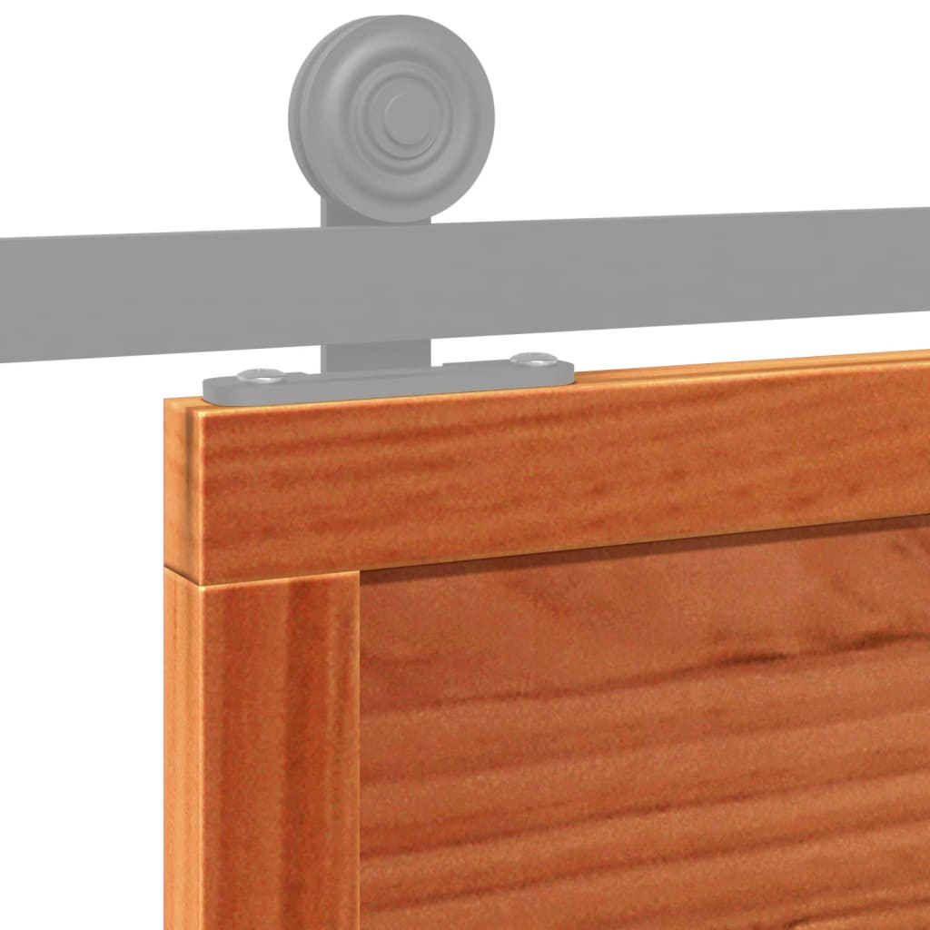 vidaXL Porte de grange marron cire 80x208 cm bois massif de pin