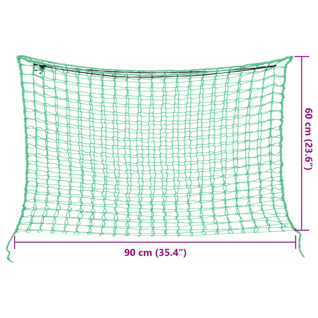 vidaXL Filet à foin 2 pcs rectangulaire vert 90x60 cm PP