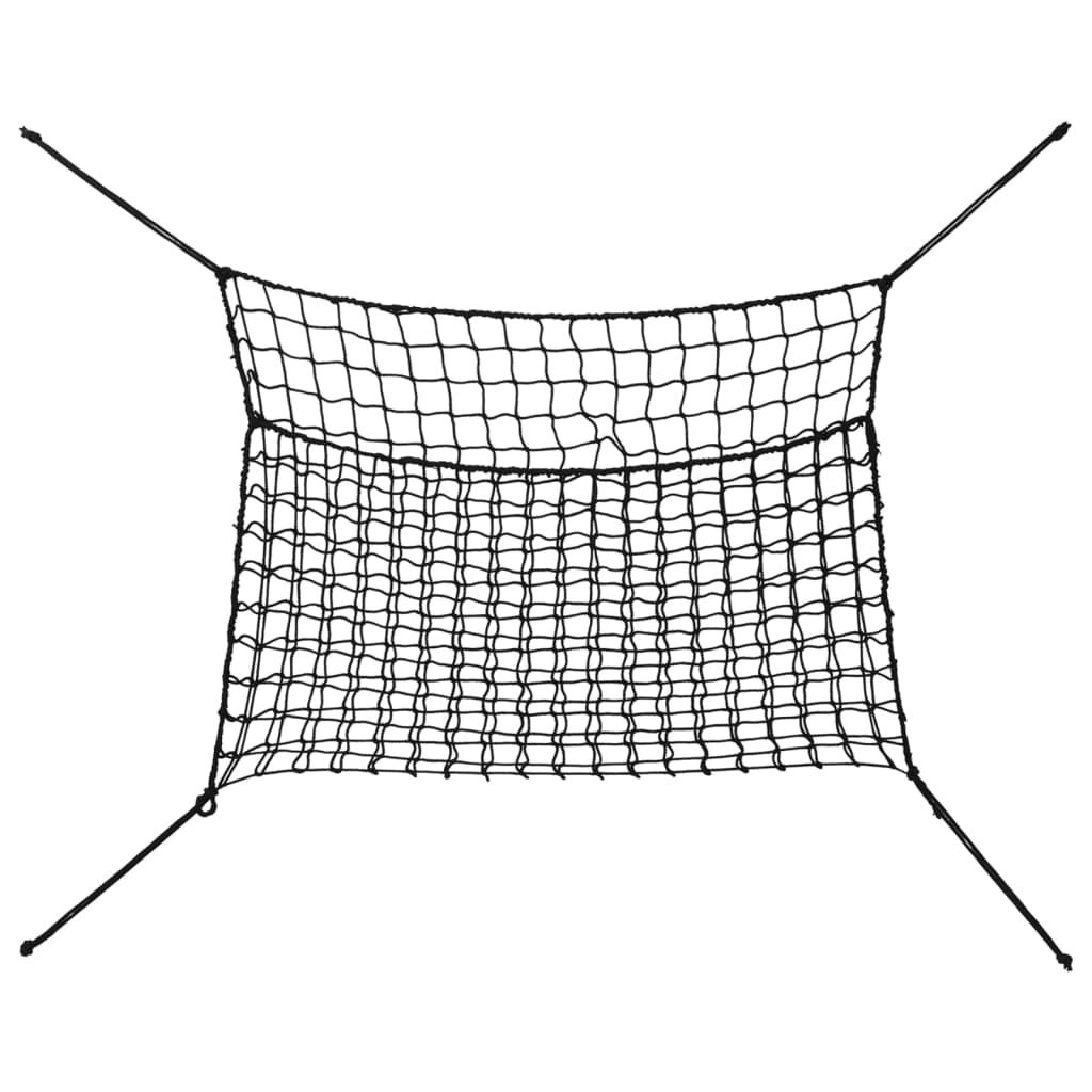 vidaXL Filets à foin 2 pcs rectangulaire noir 90x60 cm PP