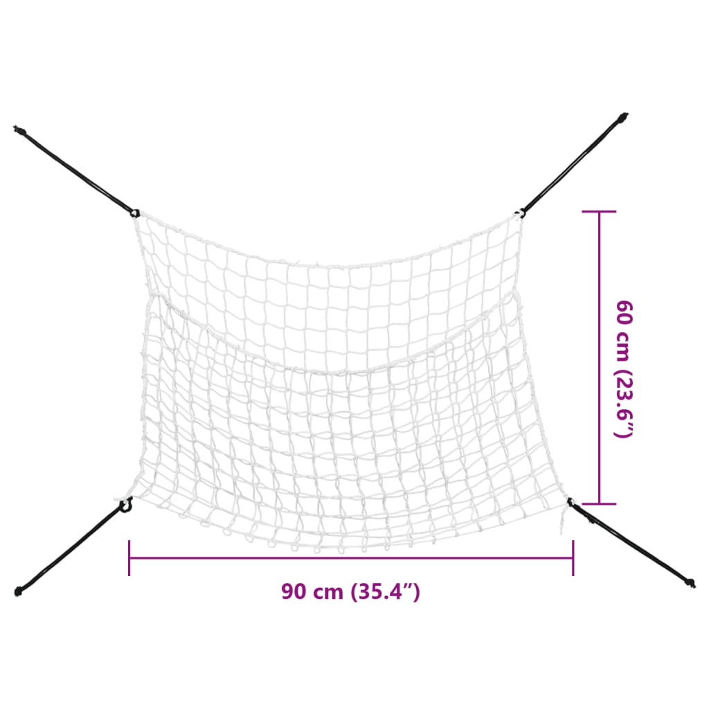vidaXL Filets à foin 2 pcs rectangulaire blanc 90x60 cm PP