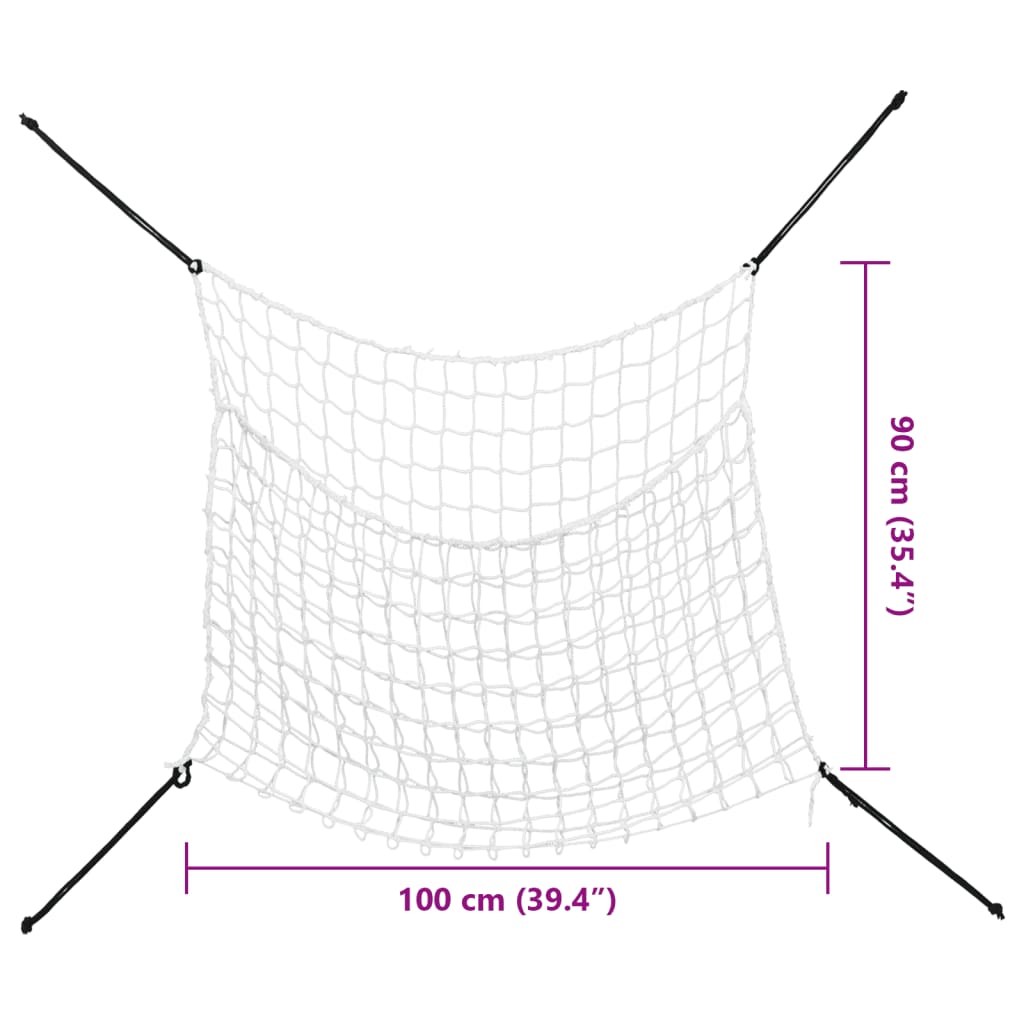 vidaXL Filets à foin 2 pcs rectangulaire blanc 100x90 cm PP