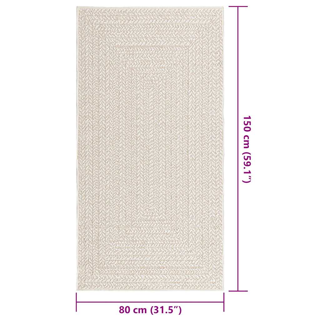 vidaXL Tapis ZIZUR crème 80x150 cm aspect de jute intérieur extérieur