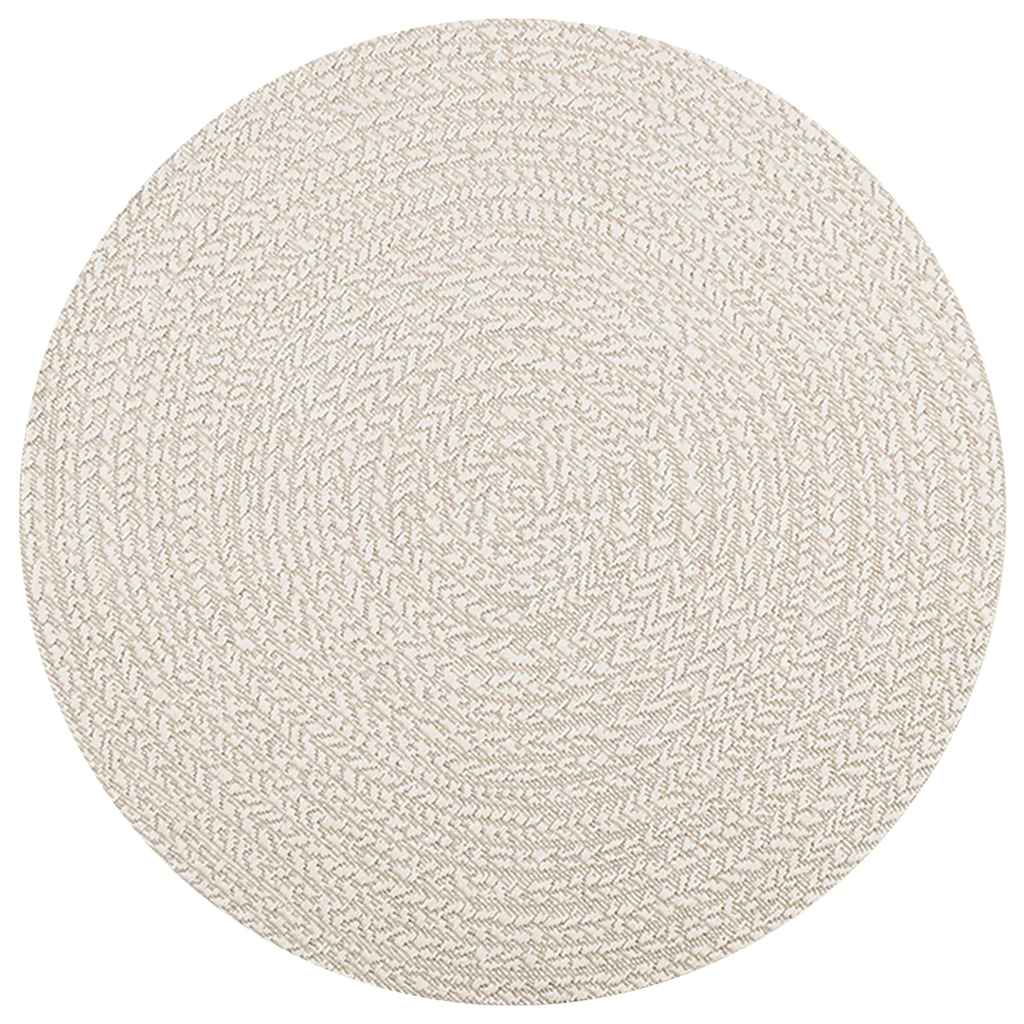 vidaXL Tapis ZIZUR crème Ø 120cm aspect de jute intérieur et extérieur
