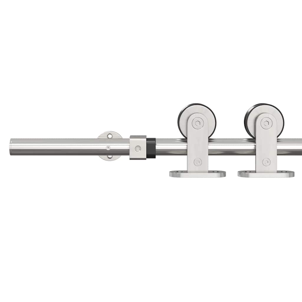 vidaXL Kit fixation porte coulissante 200 cm Acier inoxydable Argenté