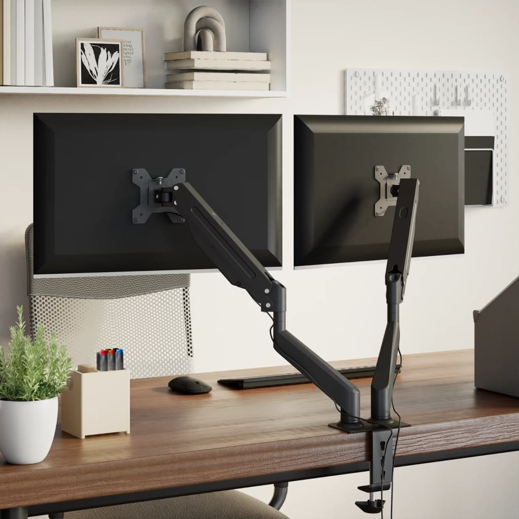 vidaXL Bras pour moniteur double 27 pouces max VESA 75/100 mm 20 kg