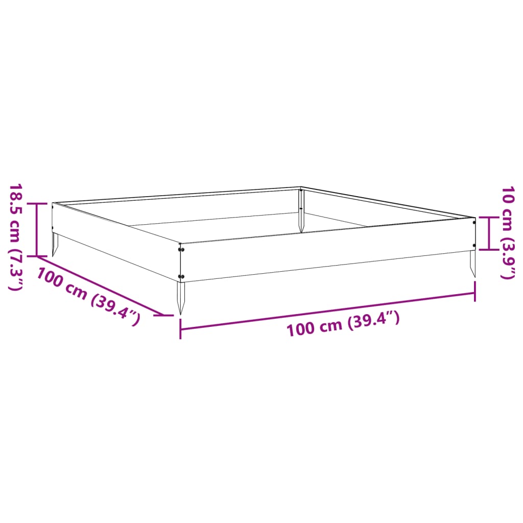 vidaXL Lit surélevé de jardin blanc 100x100x18,5 cm acier