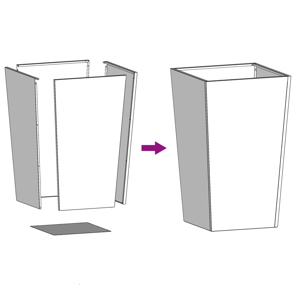 vidaXL Jardinières 2 pcs blanc 45x45x75 cm acier