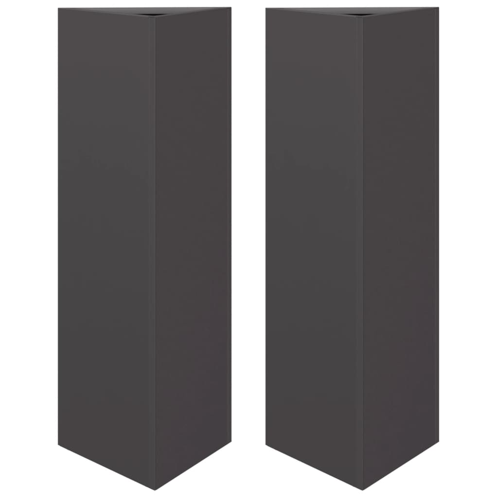 vidaXL Jardinières 2 pcs noir triangulaire 30x26x75 cm acier