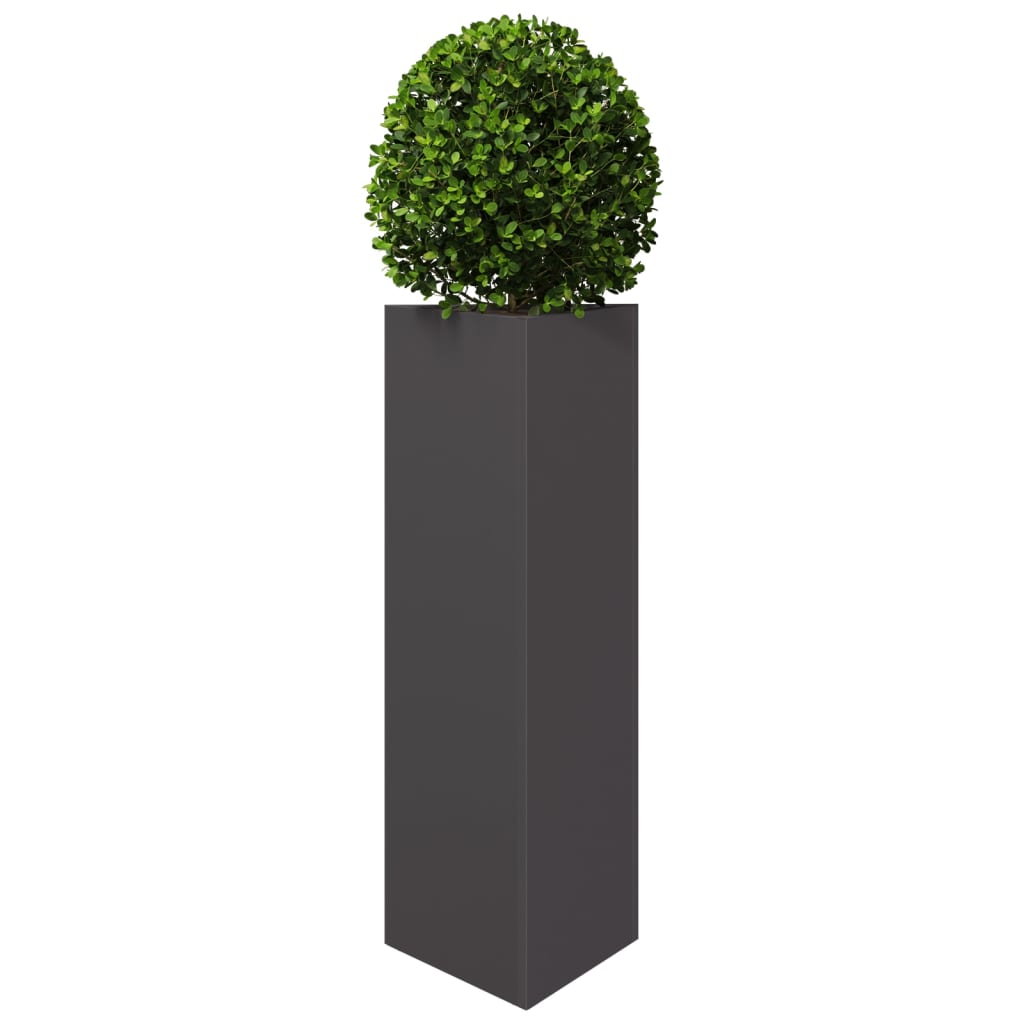 vidaXL Jardinières 2 pcs noir triangulaire 30x26x75 cm acier