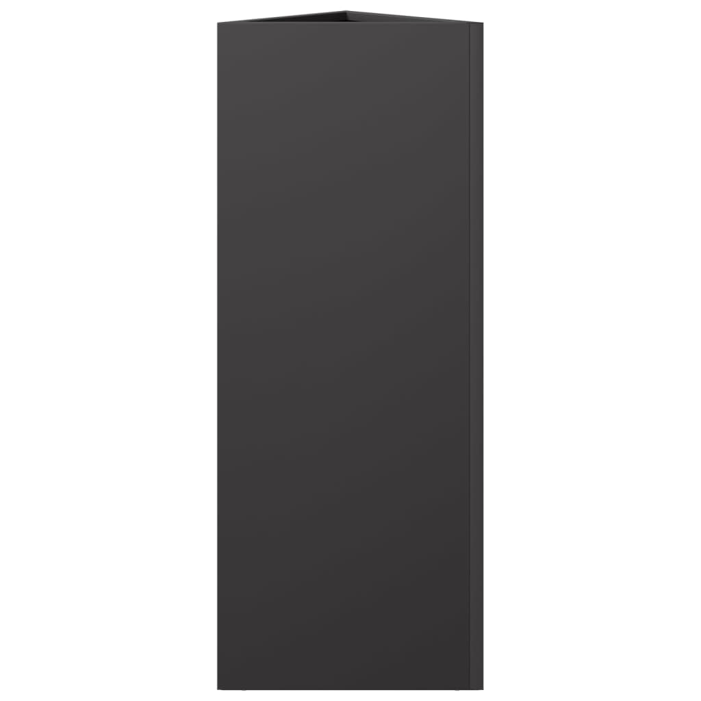 vidaXL Jardinières 2 pcs noir triangulaire 30x26x75 cm acier