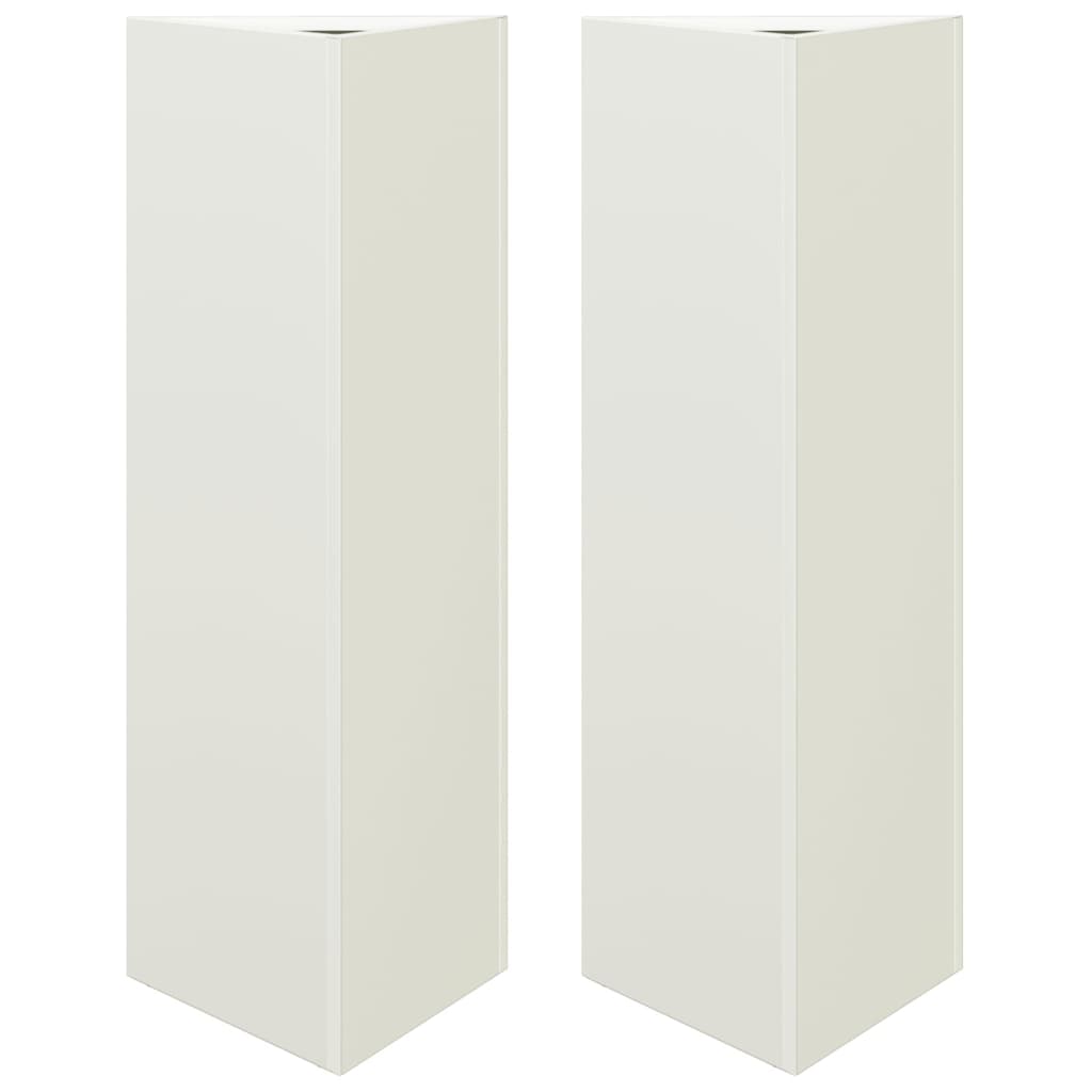 vidaXL Jardinières 2 pcs blanc triangulaire 30x26x75 cm acier