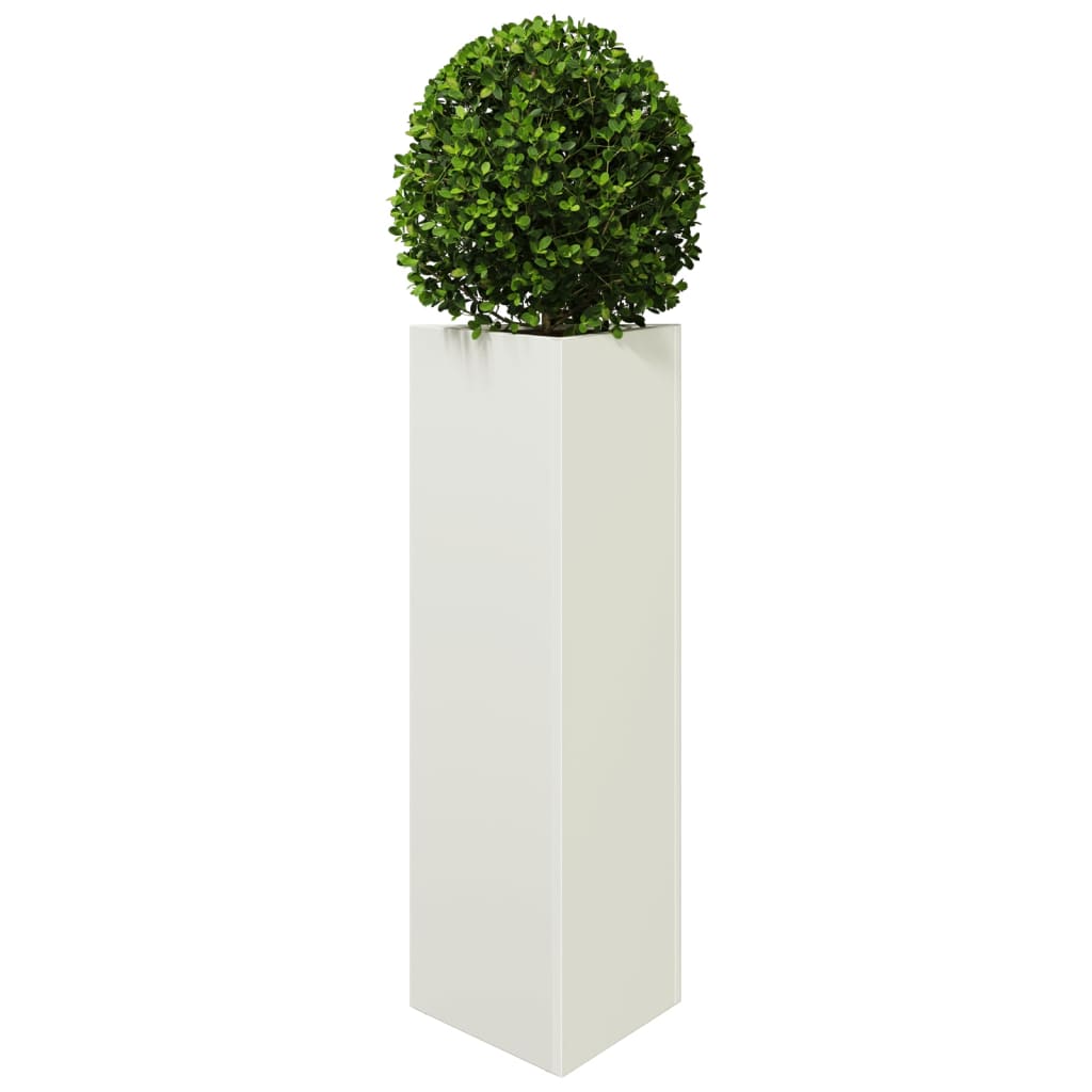 vidaXL Jardinières 2 pcs blanc triangulaire 30x26x75 cm acier