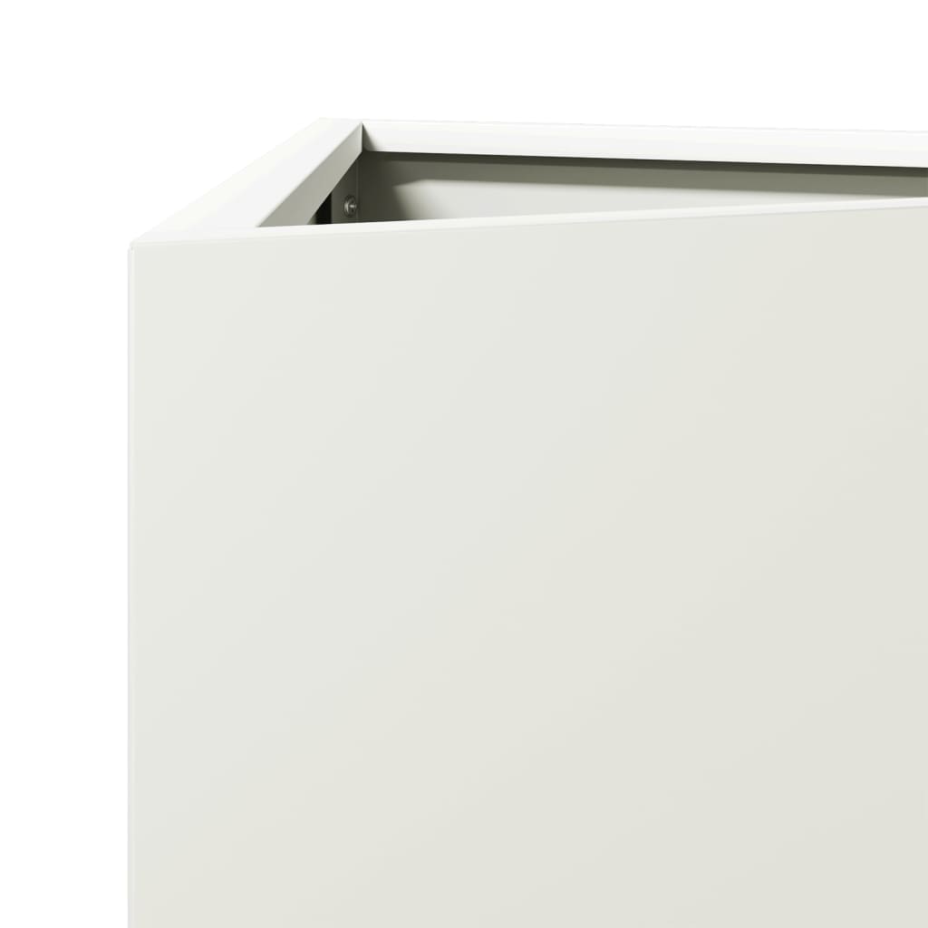 vidaXL Jardinières 2 pcs blanc triangulaire 30x26x75 cm acier