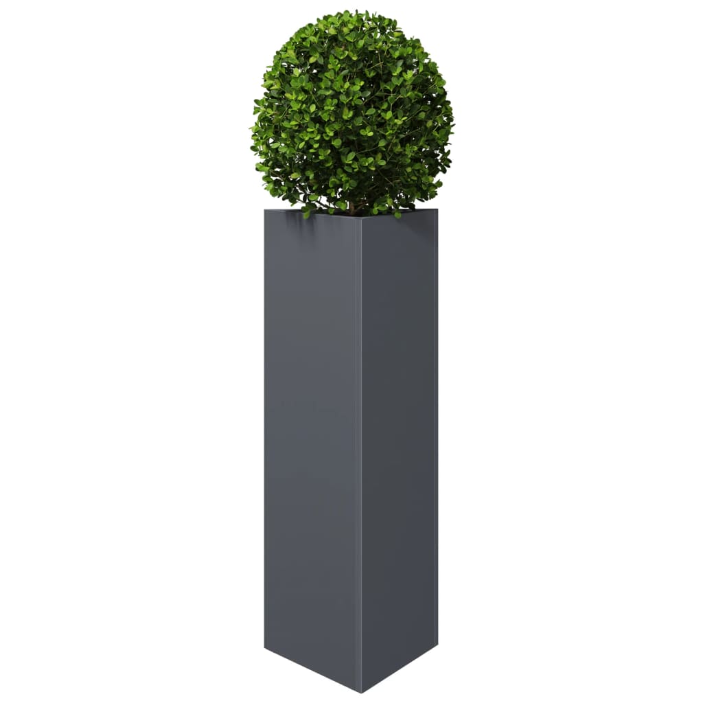 vidaXL Jardinières 2 pcs anthracite triangulaire 30x26x75 cm acier
