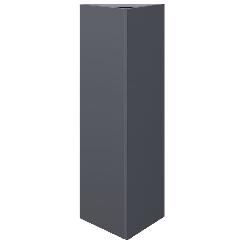 vidaXL Jardinières 2 pcs anthracite triangulaire 30x26x75 cm acier