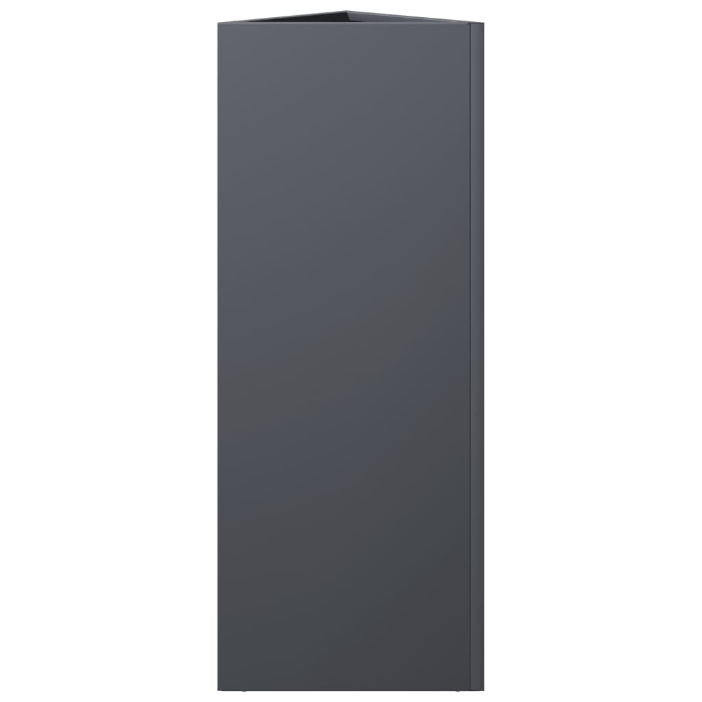 vidaXL Jardinières 2 pcs anthracite triangulaire 30x26x75 cm acier