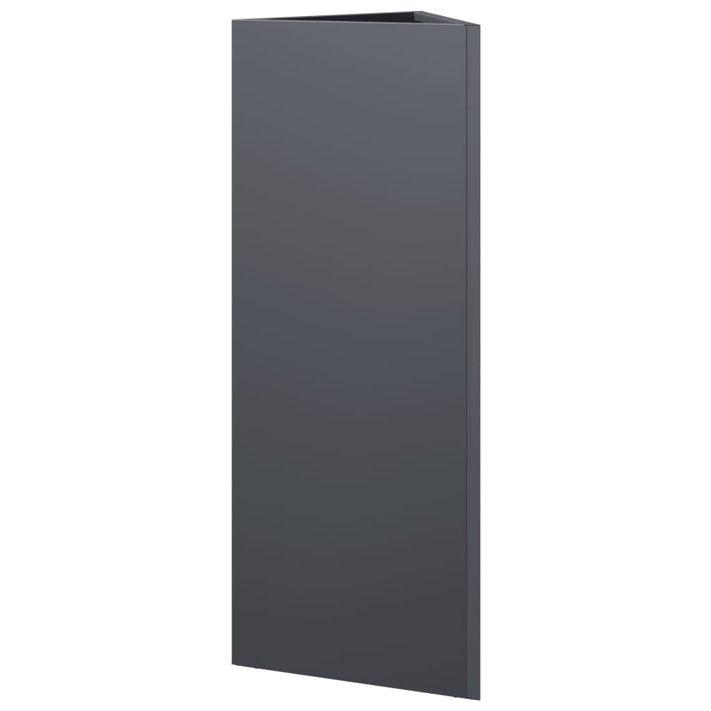 vidaXL Jardinières 2 pcs anthracite triangulaire 30x26x75 cm acier