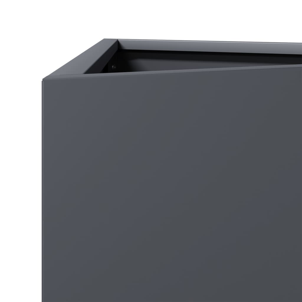 vidaXL Jardinières 2 pcs anthracite triangulaire 30x26x75 cm acier