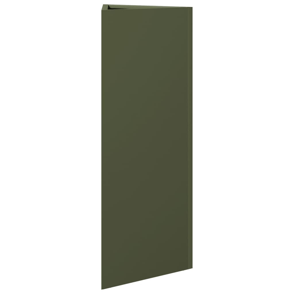 vidaXL Jardinières 2 pcs vert olive triangulaire 30x26x75 cm acier