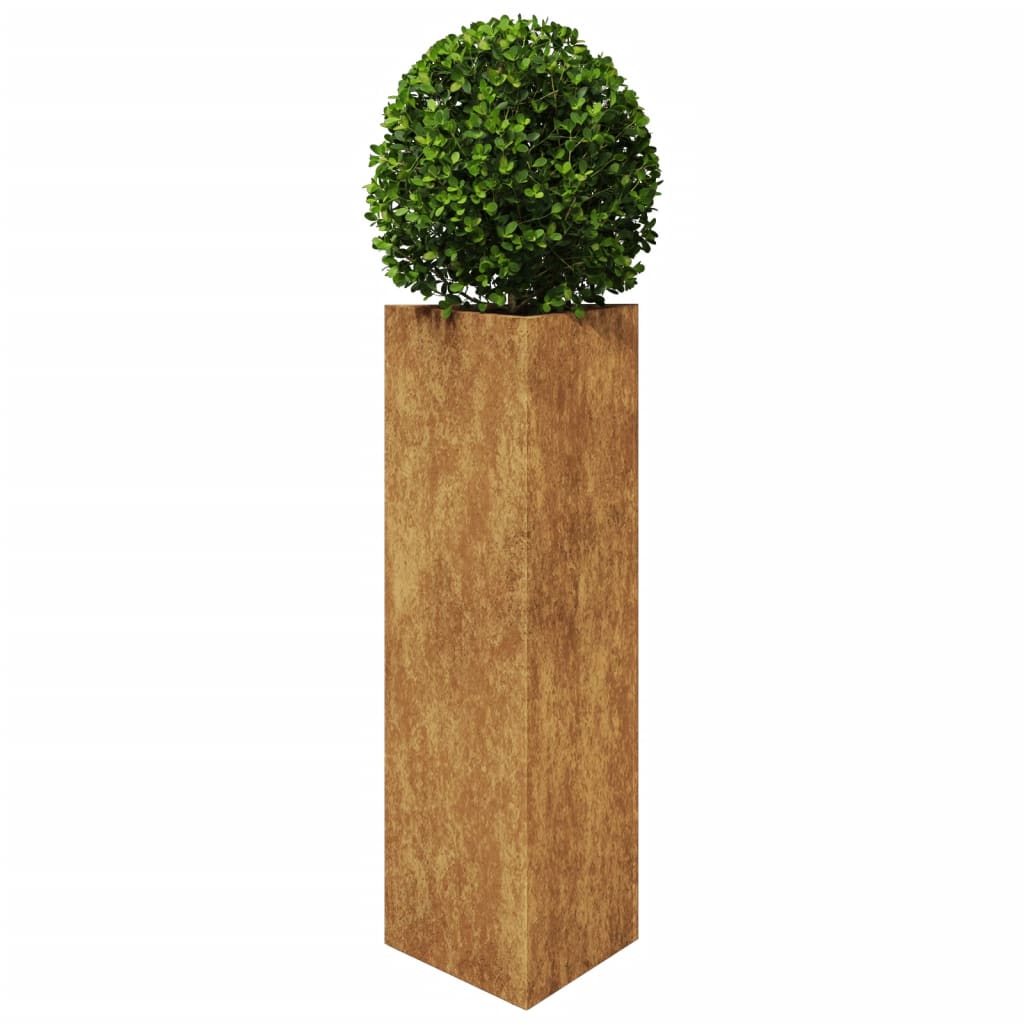 vidaXL Jardinières 2 pcs triangulaire 30x26x75 cm acier corten