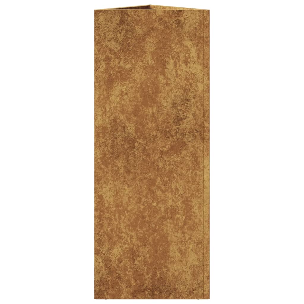 vidaXL Jardinières 2 pcs triangulaire 30x26x75 cm acier corten